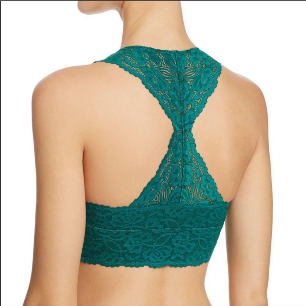 Free People Galloon Lace Racerback Bralette Green - Picture 3 of 11
